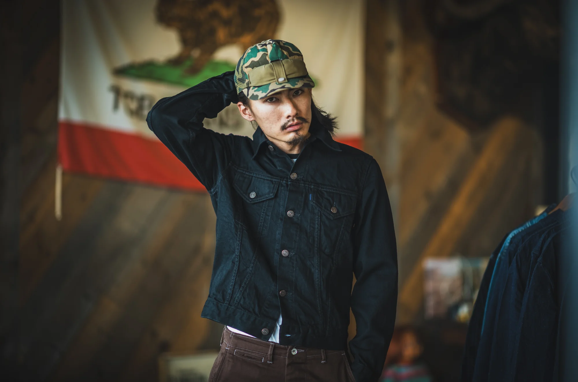 60's Trucker Jacket BKBK / One-Wash - Image 4