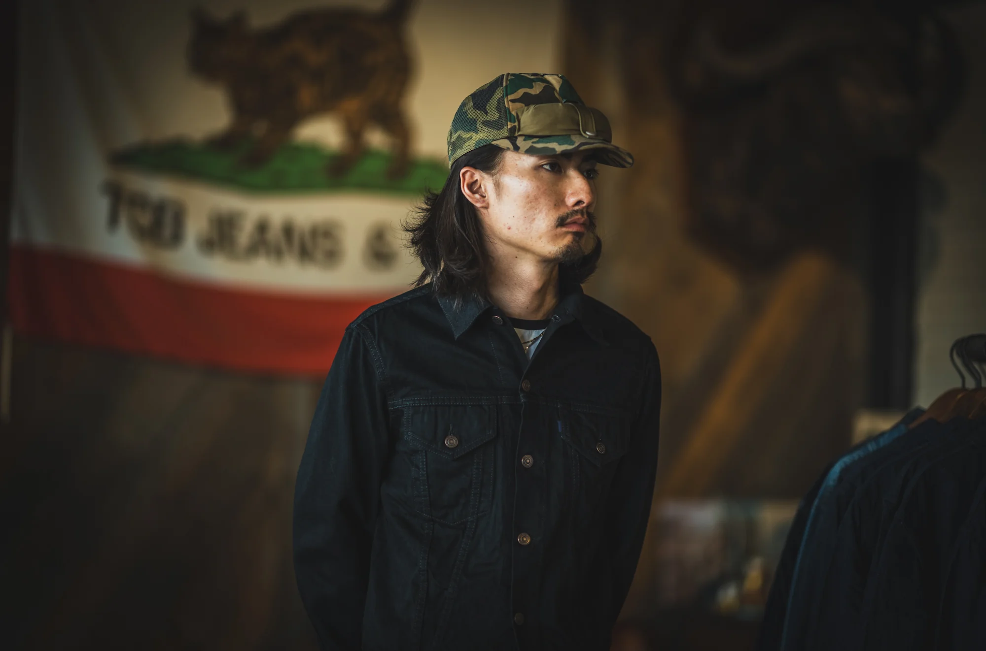 60's Trucker Jacket BKBK / One-Wash - Image 7