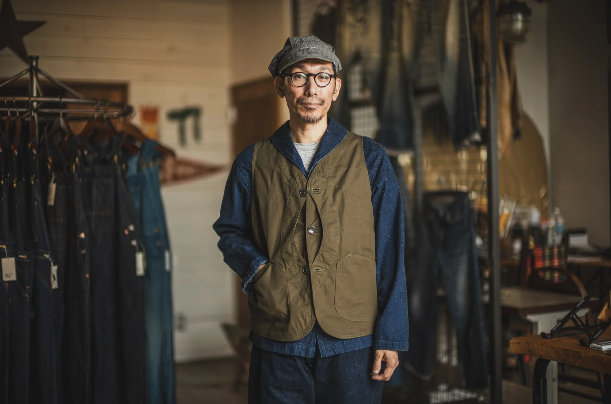 Huntsman Vest Neppy Green Herringbone - Image 5